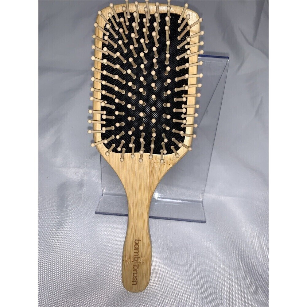 Bambi Brush, 100 % Bamboo Paddle Hair Brush with Bamboo Pins Detangle